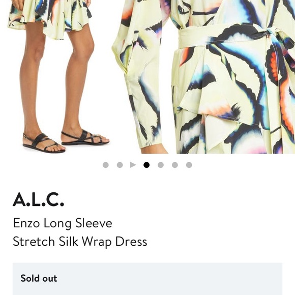 A.L.C. Enzo Dress Yellow Multi Size 6 New With Tags - Picture 9 of 9